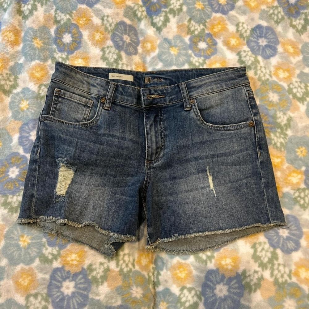 Kut From the Kloth Fray Short Denim Ripped Jean Shorts Size 4